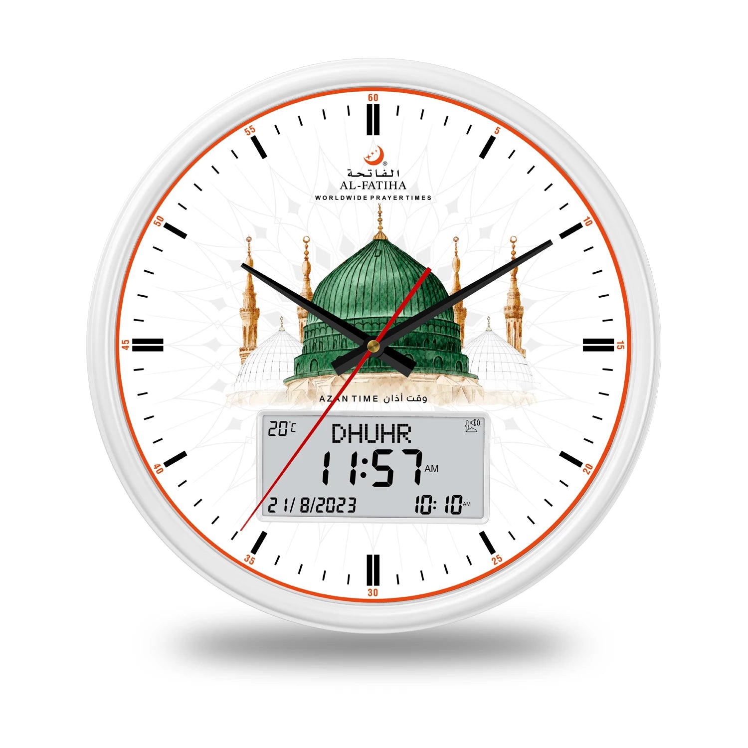 Horloge Adhan digitale ronde FAJ-360 – Murale ou à poser