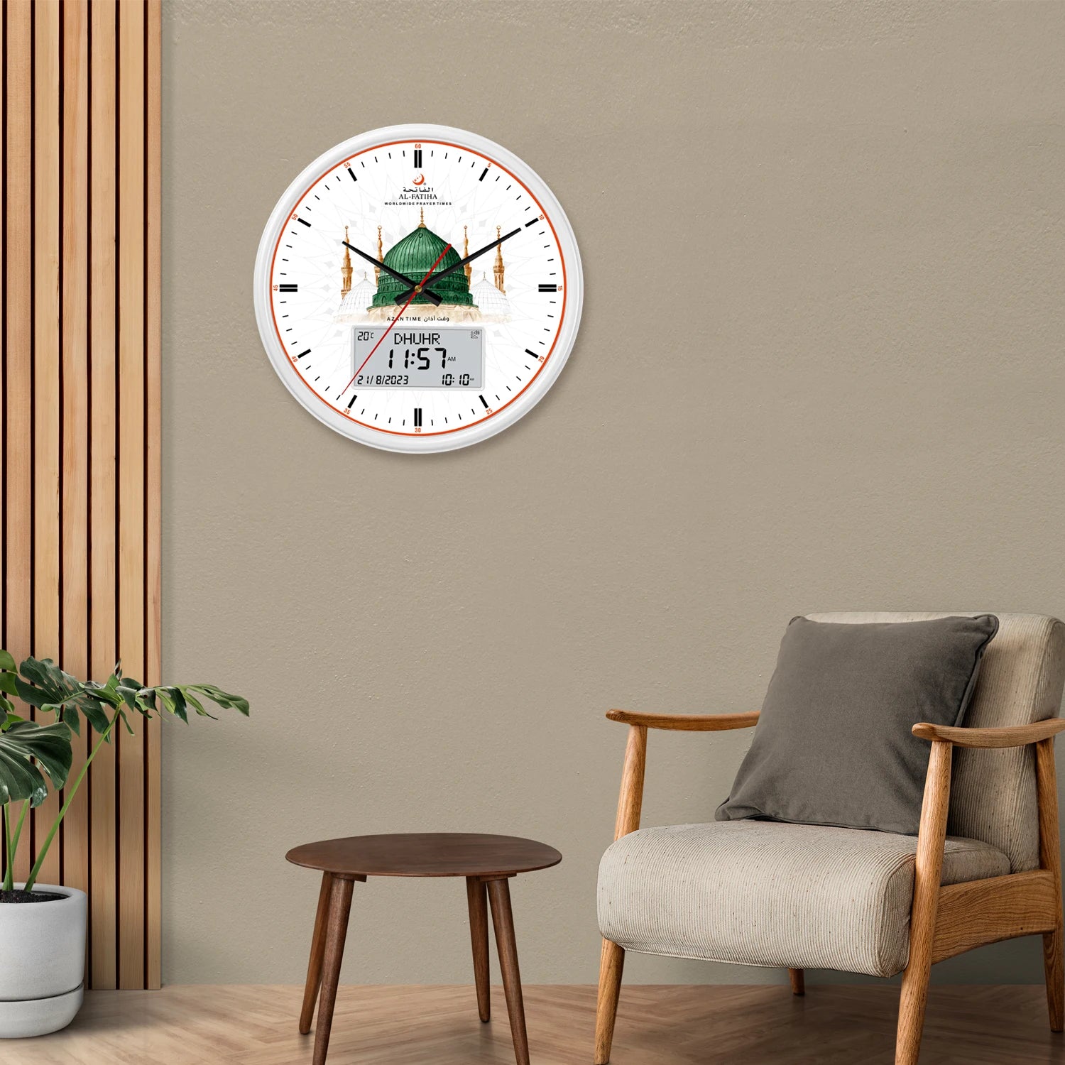 Horloge Adhan digitale ronde FAJ-360 – Murale ou à poser